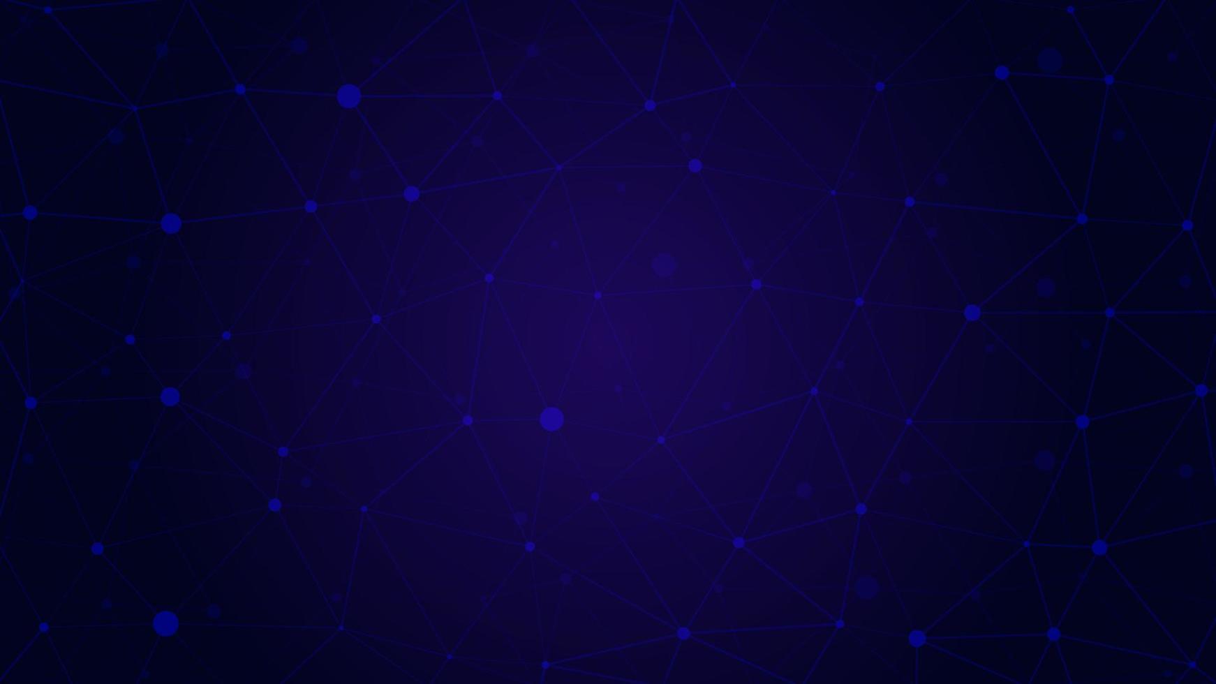 Blue geometric background. Triangle  polygonal texture, template for technology or business design. Futuristic dark backdrop for network. Abstract space and stars with geometry lines. Wallpaper vector