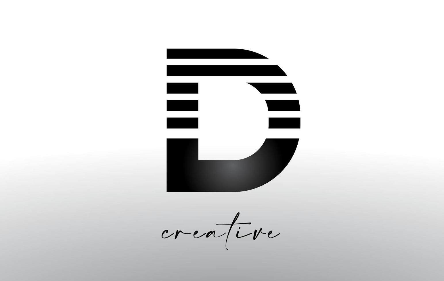 diseño del logotipo de la letra d de líneas con líneas creativas cortadas en la mitad de la diseño del logotipo de la letra d de líneas con líneas creativas cortadas en la mitad de la