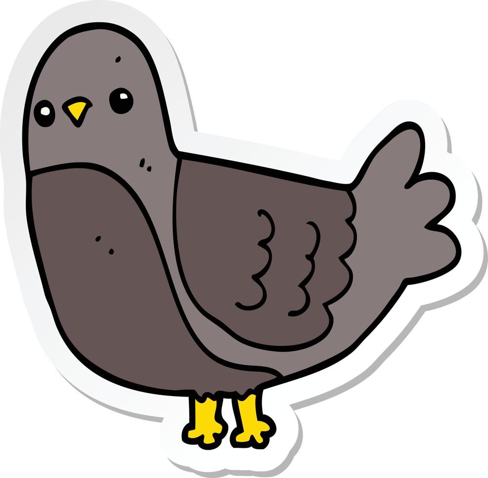 sticker of a cartoon bird vector