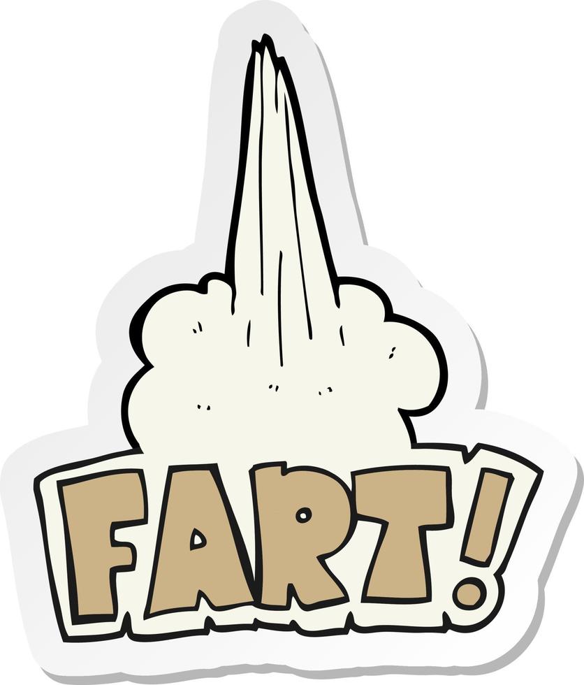 sticker of a cartoon fart symbol vector