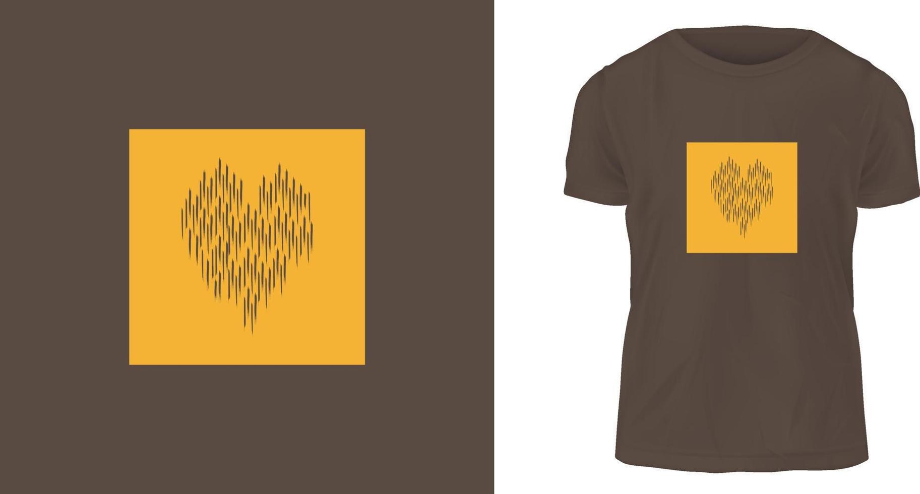 t shirt design concept, brash drawing a heart vector