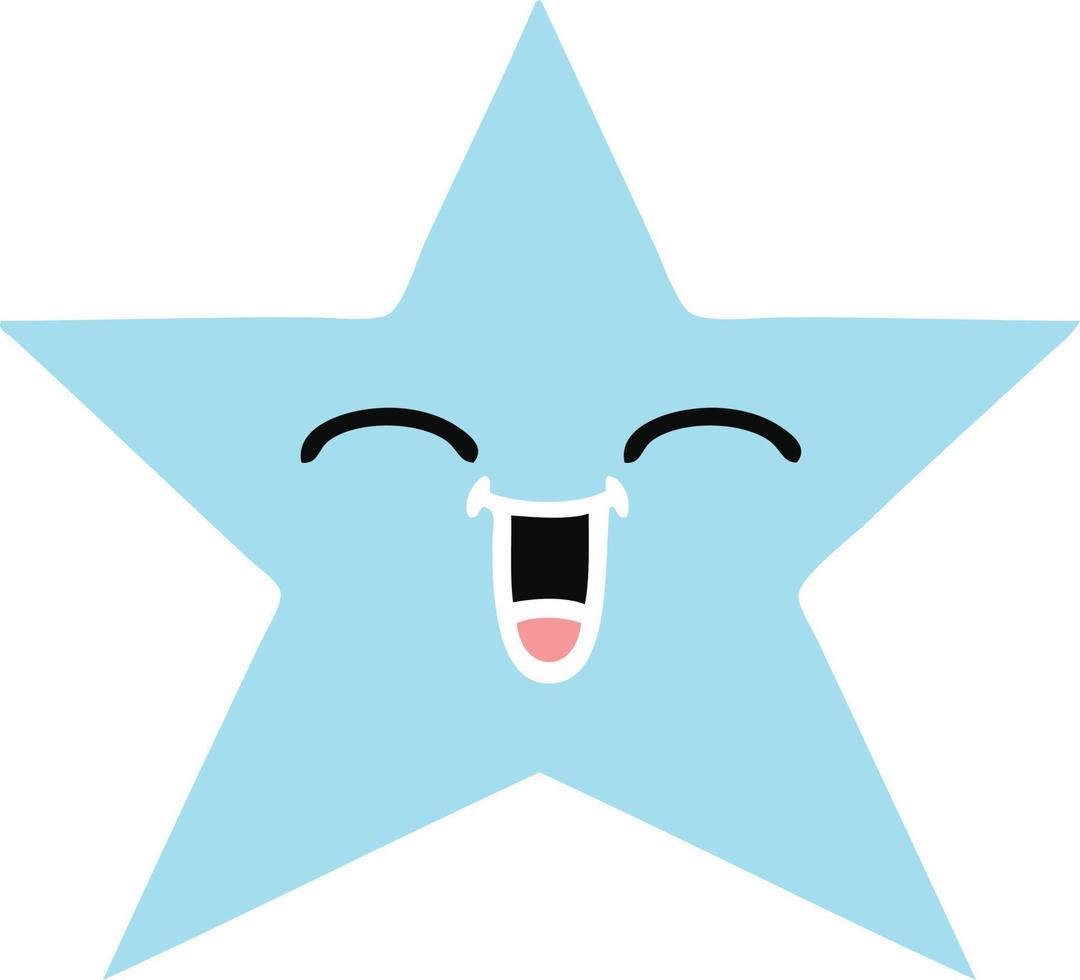 flat color retro cartoon star fish vector