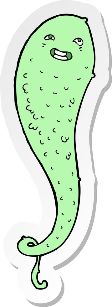 sticker of a cartoon spooky ghost vector
