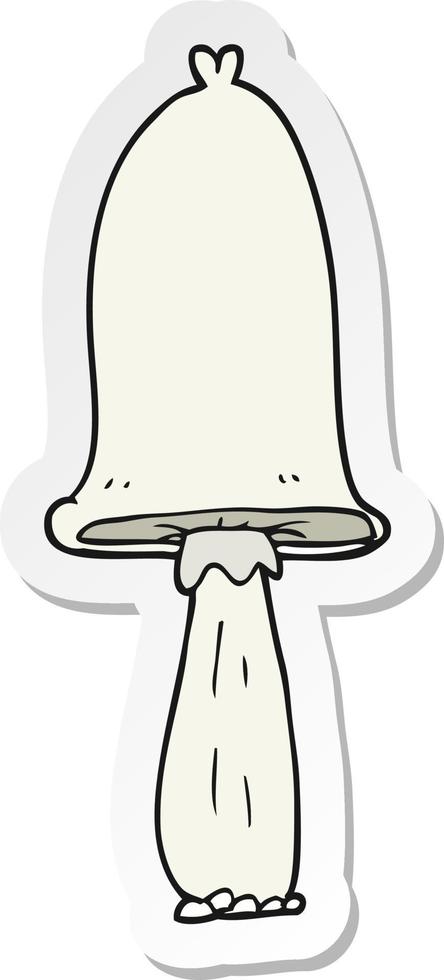 sticker of a cartoon mushroom vector