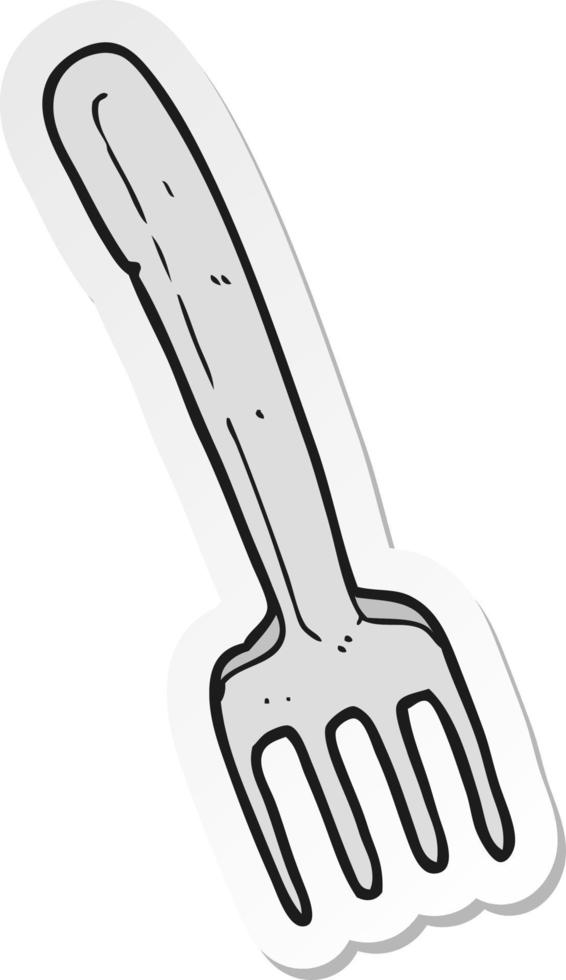 sticker of a cartoon fork vector