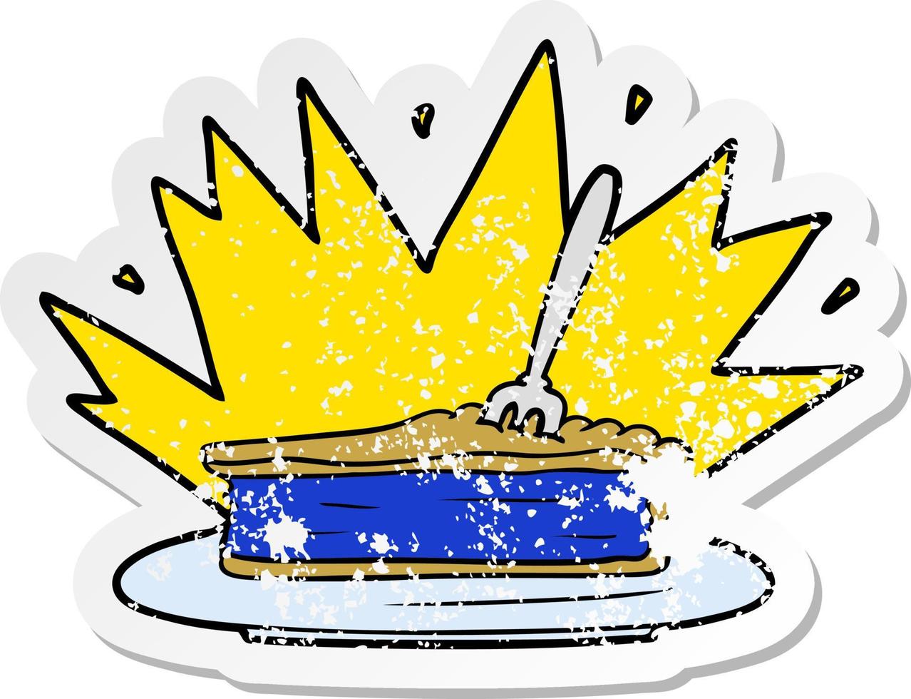 distressed sticker of a amazing dessert cartoon vector