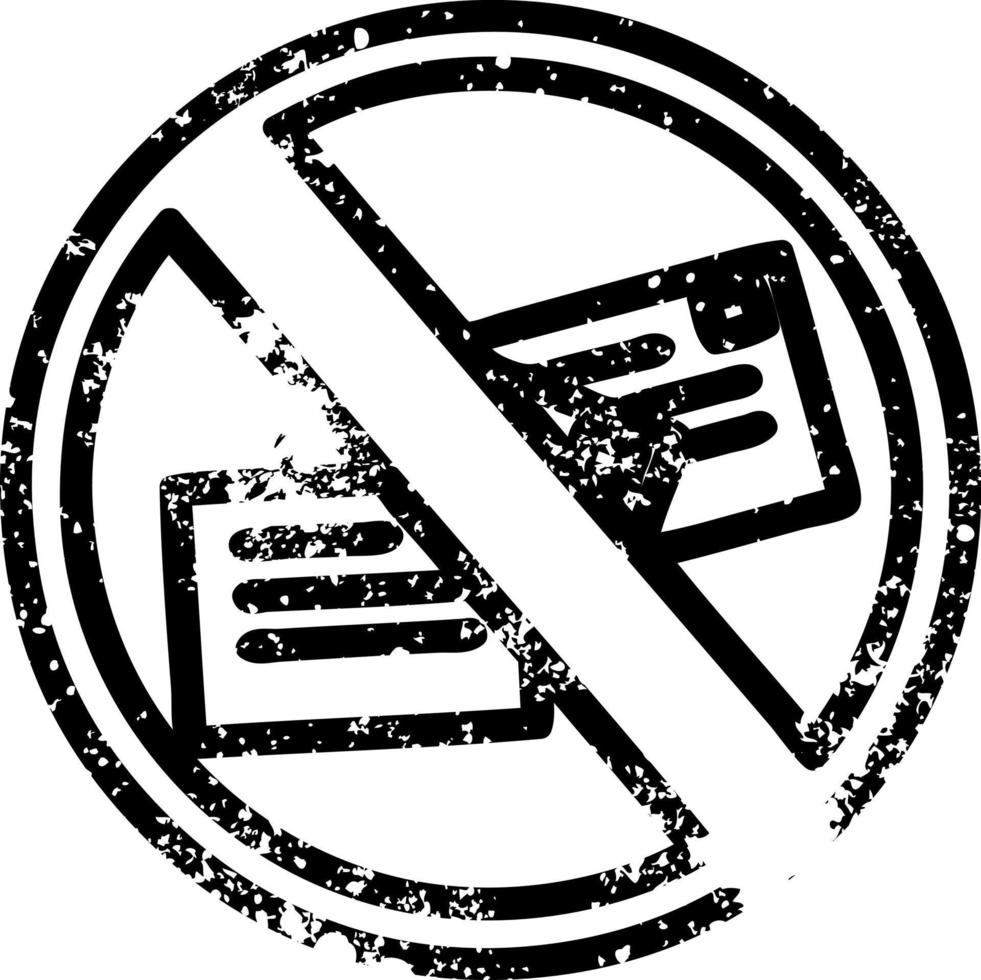 no mail distressed icon vector