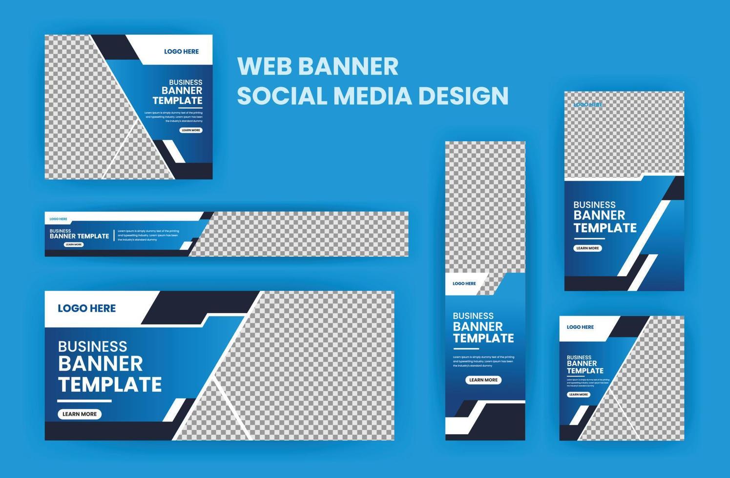 Business banner web template bundle design, Social Media Cover ads banner, flyer, invitation card vector