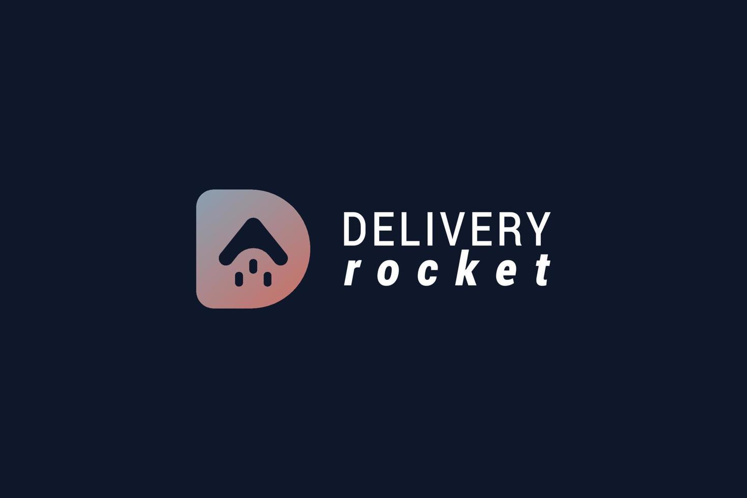 Letter D creative speedy rocket launch speed delivery online shopping logo vector