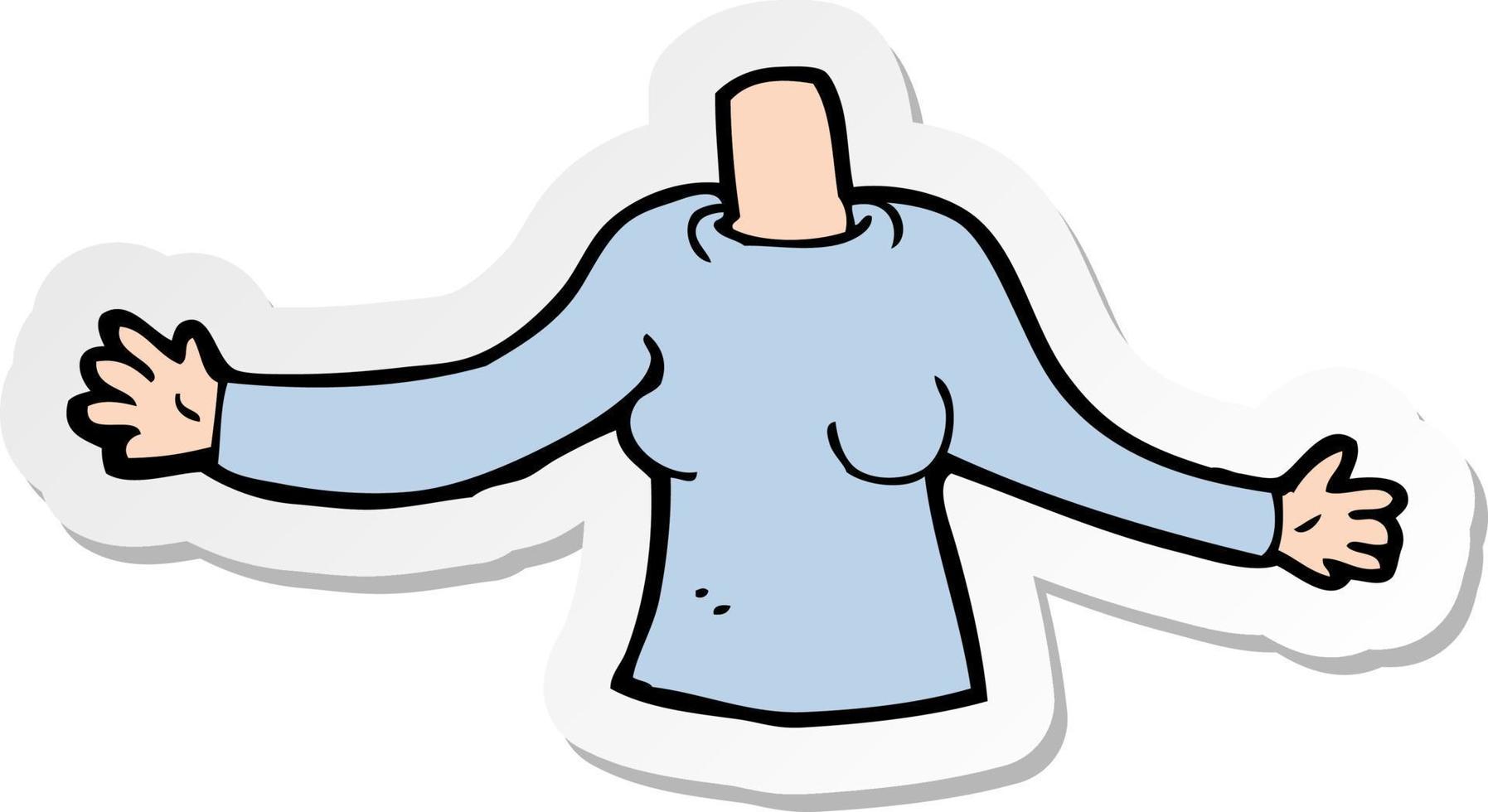 sticker of a cartoon body vector