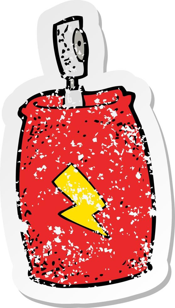 retro distressed sticker of a cartoon spray can vector