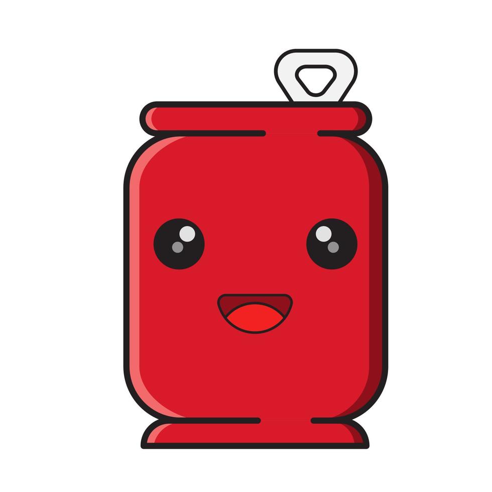 gráfico vectorial de ilustración de latas rojas felices vector