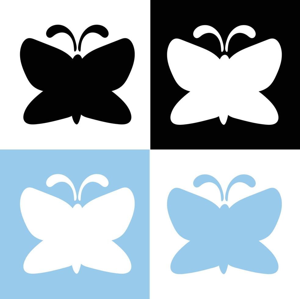 Set Of Butterflies Icon Shape Silhouette Logo Vector Design