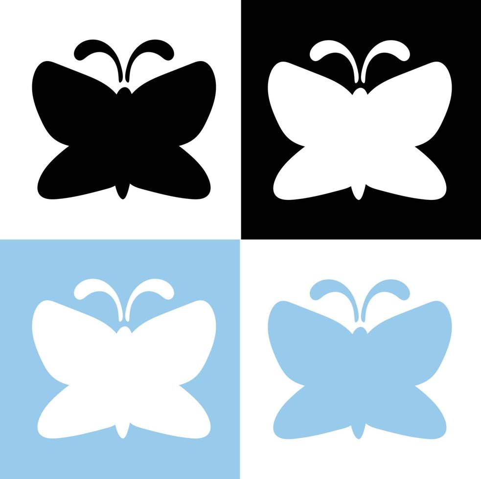 conjunto de mariposas icono forma silueta logo vector diseño