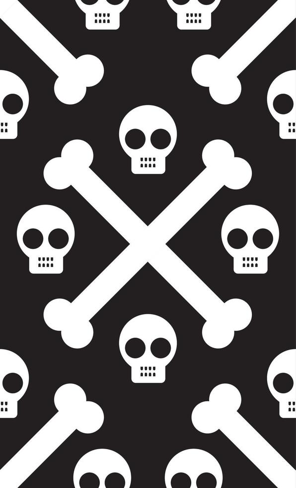 Skull And Crossbones Icon Seamless Pattern Background vector