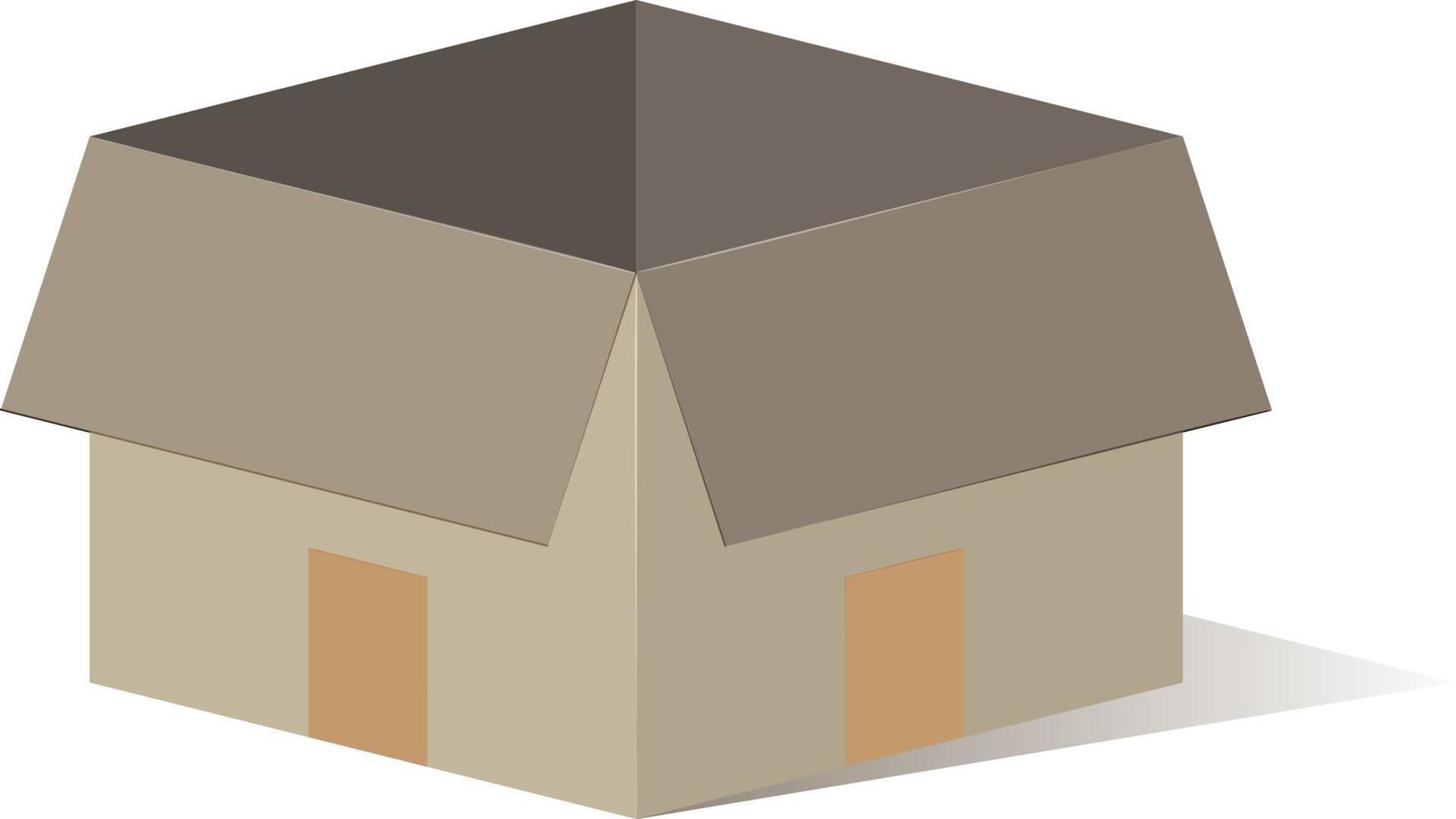 caja de cartón aislada sobre fondo blanco paquete de envío de entrega abierta orden de regalo en línea ilustración vectorial plana 3d vector