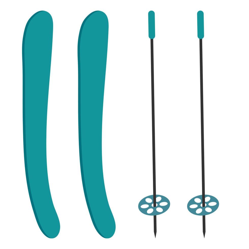 Alpine skis and sticks. Vector illustration. 11765531 Vector Art at
