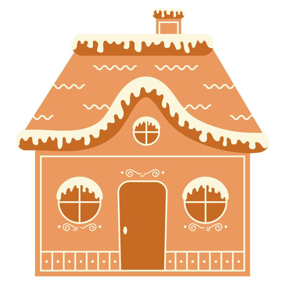 Christmas gingerbread house. Vector illustration.