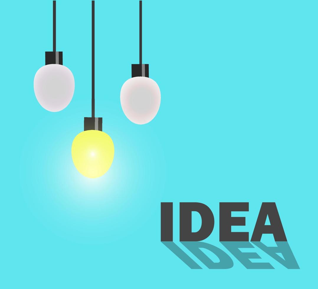 Light turned on. Creative idea and inspiration concept. Vector illustration.