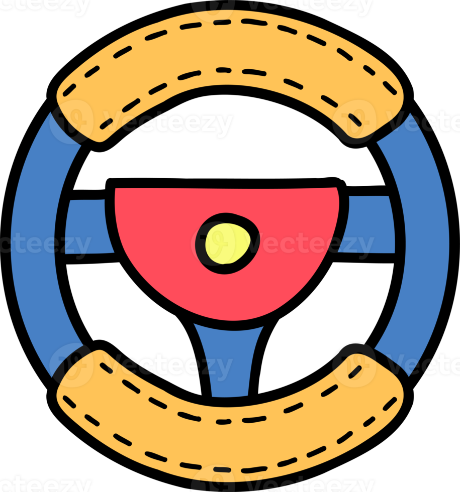 hand dragen bil styrning hjul illustration png