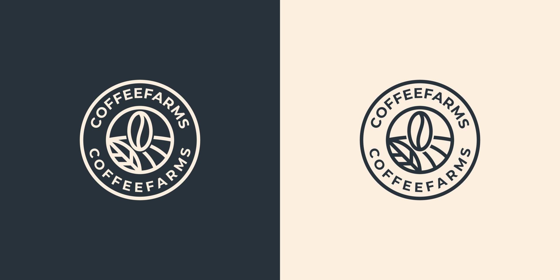 simple vintage coffee farms logo design inspiration vector