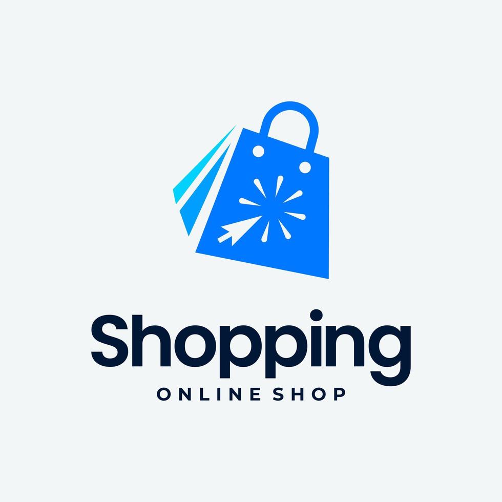 click shop logo icon design. online shop logo design vector