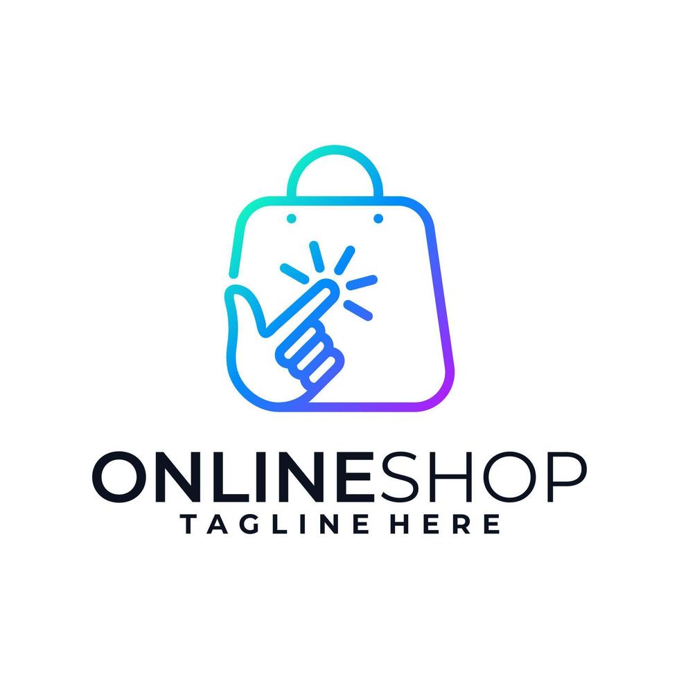 diseño creativo de logotipo de compras en línea vector