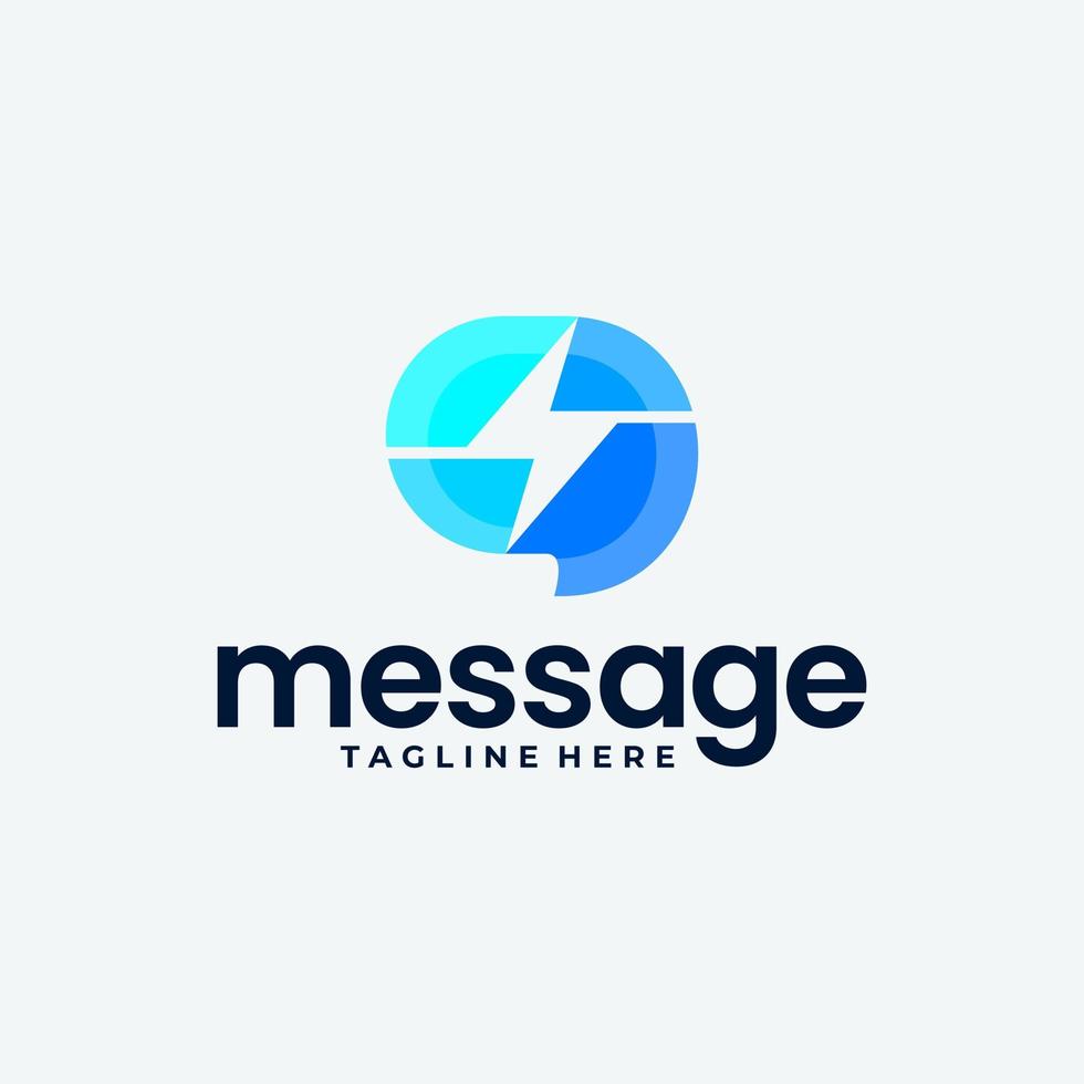 colorida idea de diseño de logotipo de chat rápido vector
