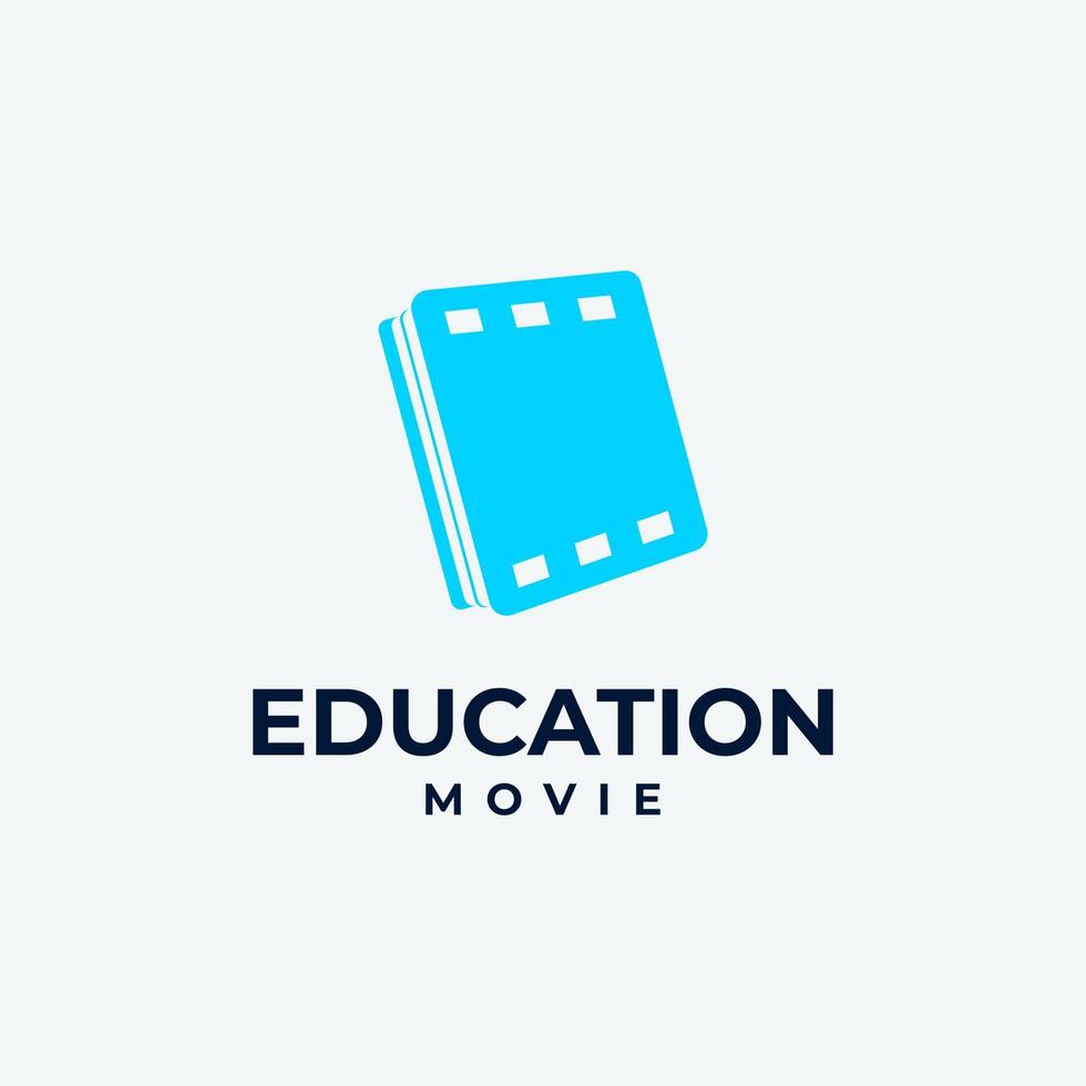 logotipo de educación en línea libro y logotipo de medios vector