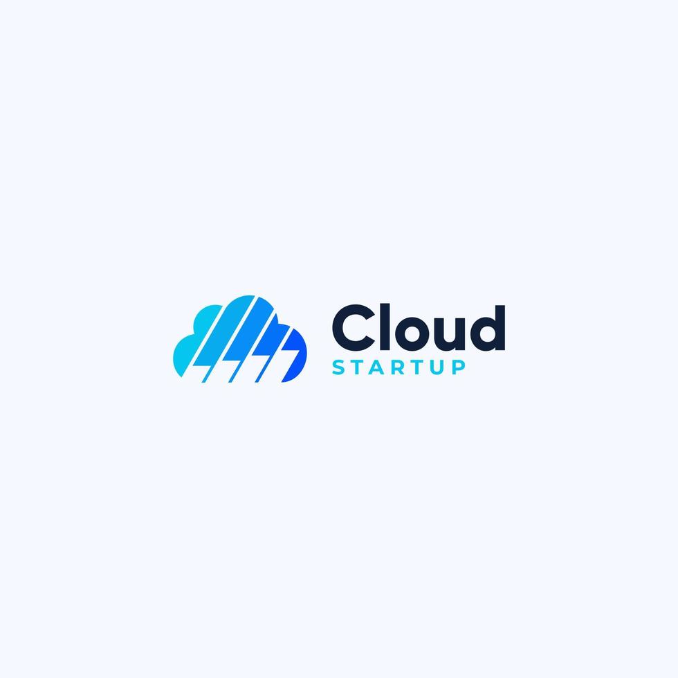 Simple and Elegant Cloud Data and Bar Chart logo designs vector