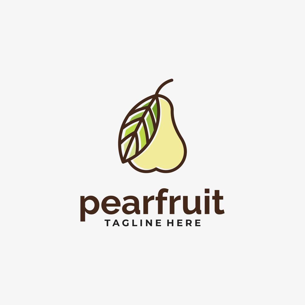 Pear fruit logo design inspiration vector