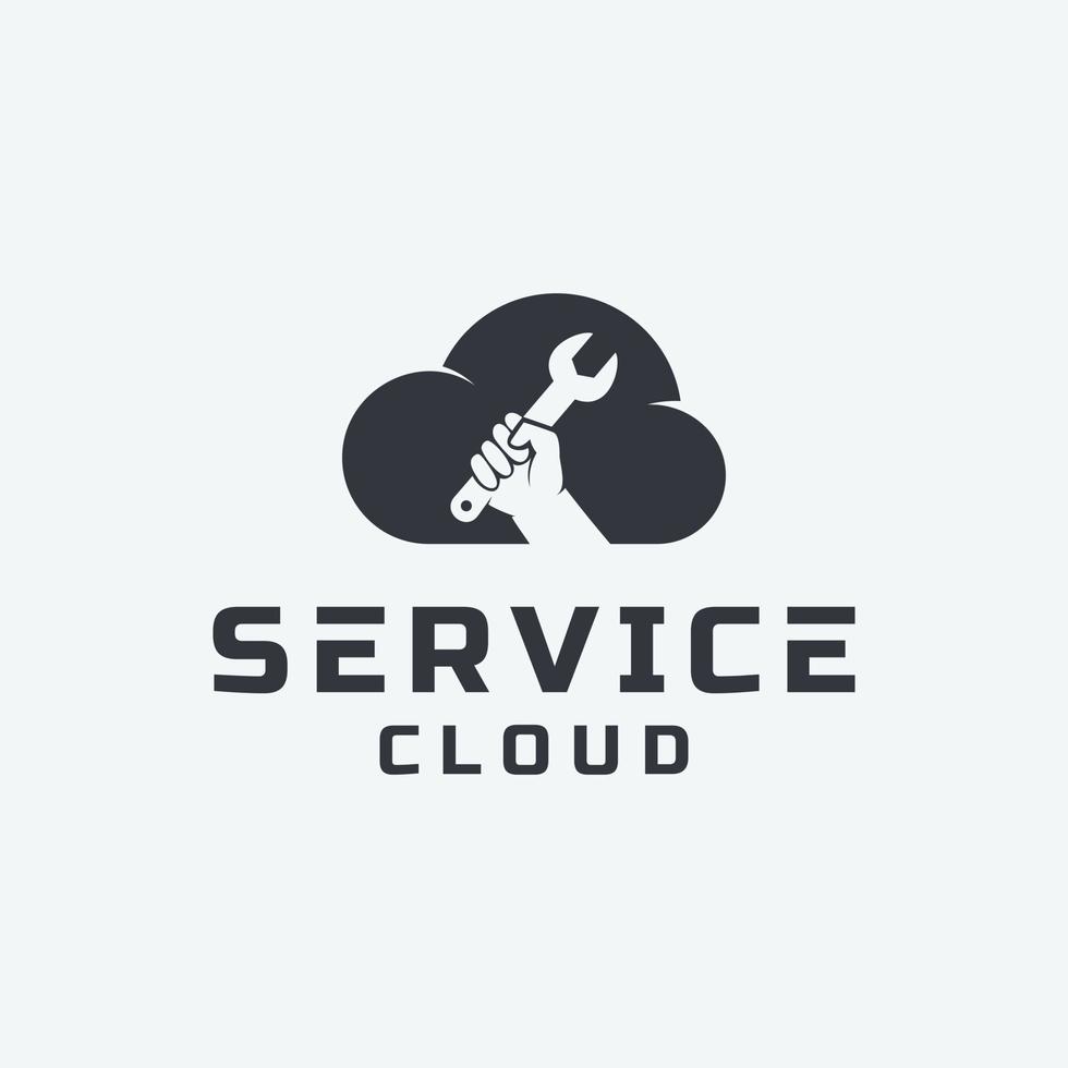 diseño de logotipo de servicio en la nube de combinación creativa vector