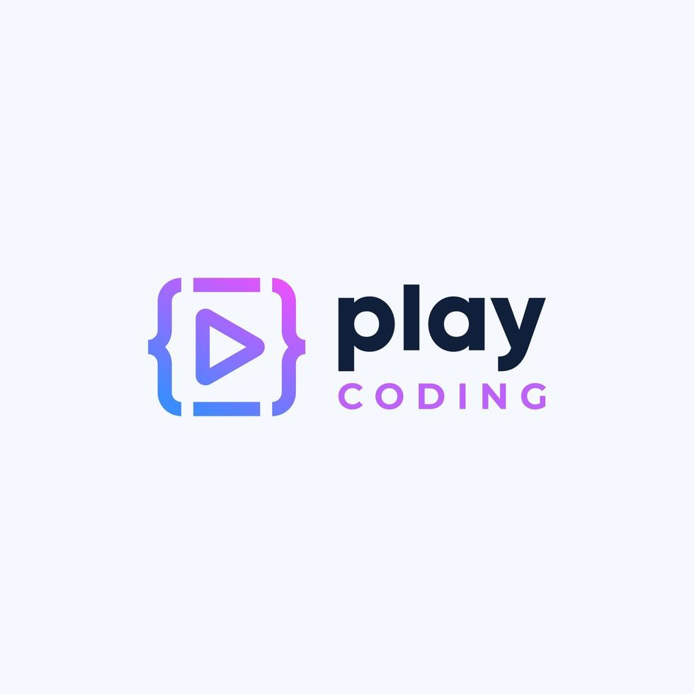 coding logo for multimedia business vector