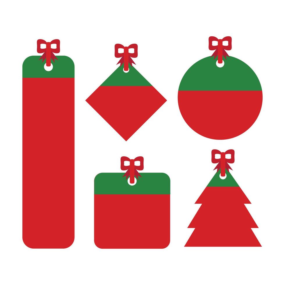 Green and Red Christmas Tags vector