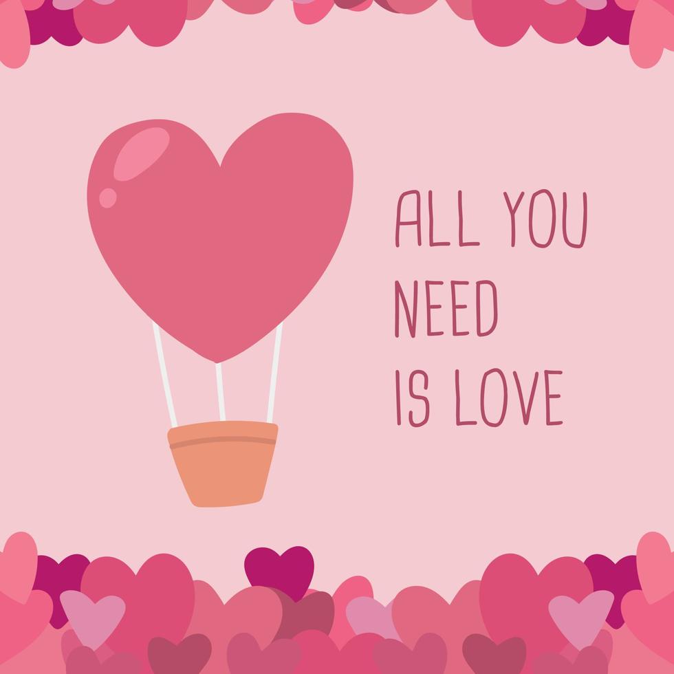 Heart Balloon with a Love Message vector
