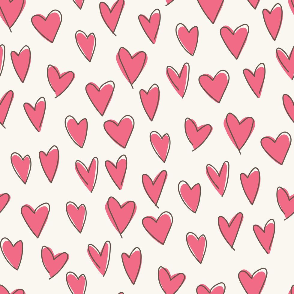 Doodled Hearts Pattern vector