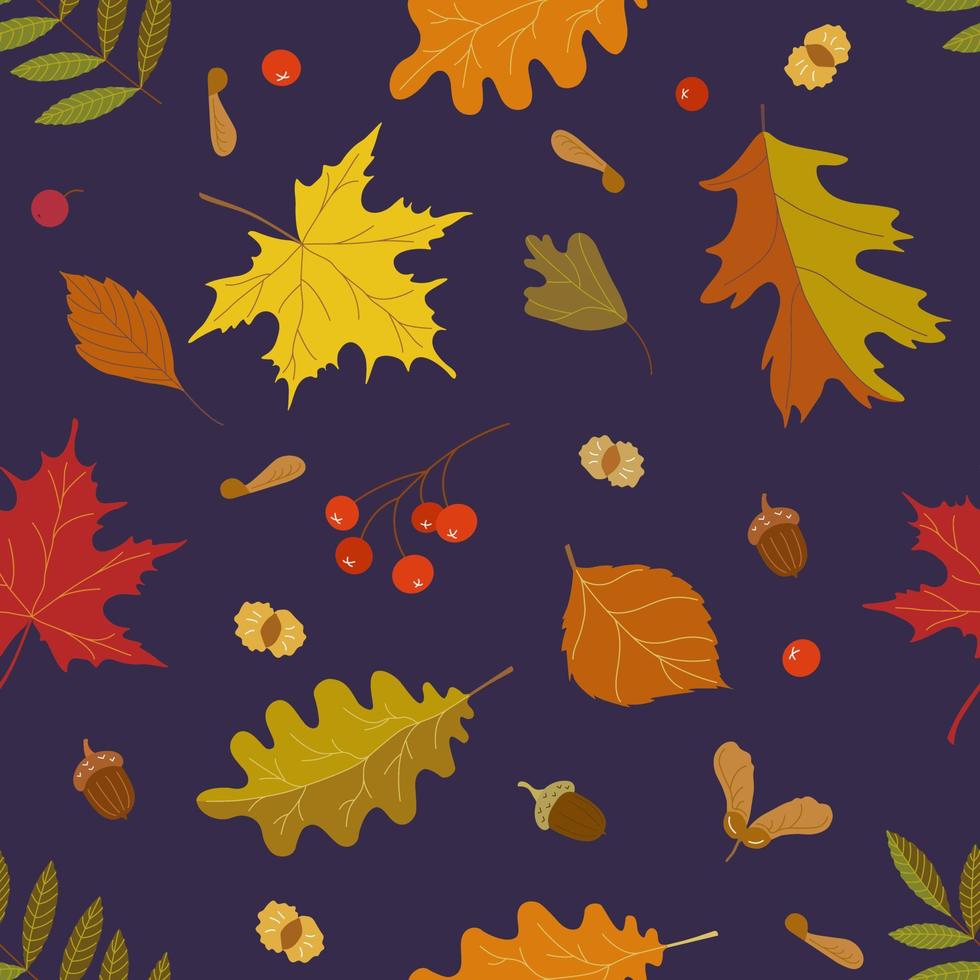 Pattern autumn blue exp vector