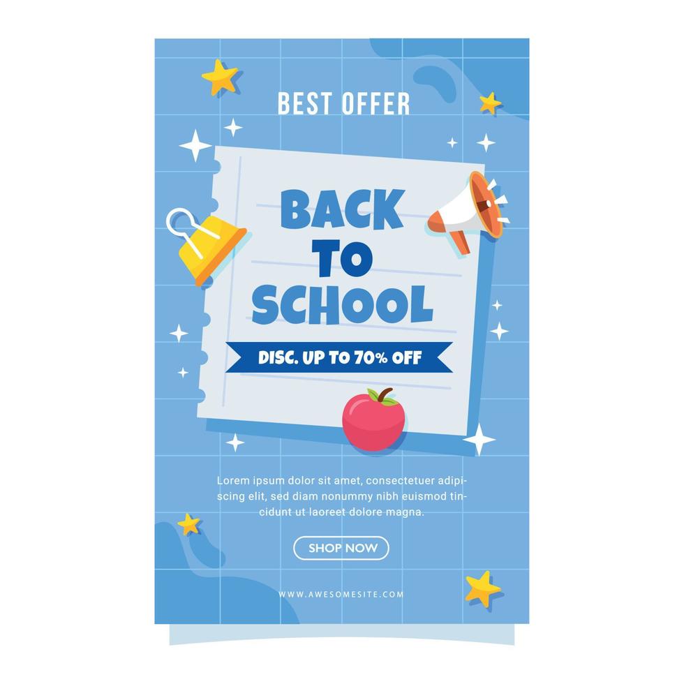 Back To School Offer Poster Template vector