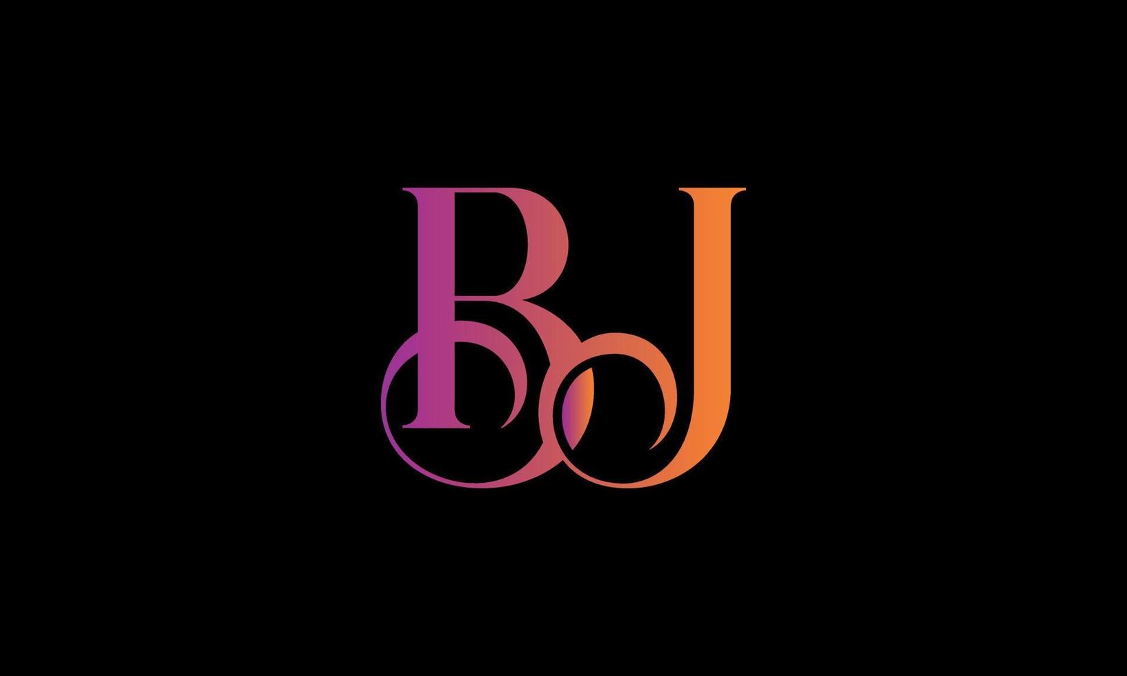 Initial Letter BJ Logo. BJ Stock Letter Logo Design Free vector template.