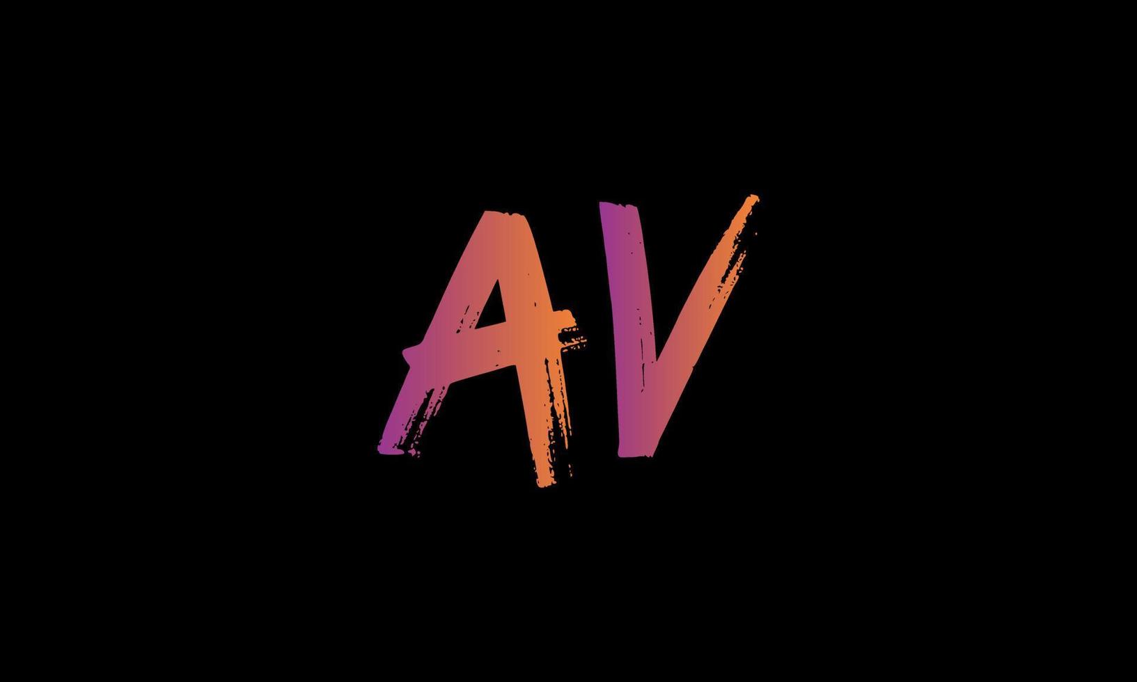 logotipo de la letra inicial av. Plantilla de vector libre de diseño de logotipo de letra de stock de pincel av.