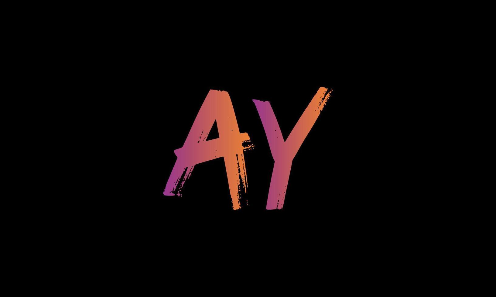 Initial Letter AY Logo. AY Brush Stock Letter Logo design Free vector template.