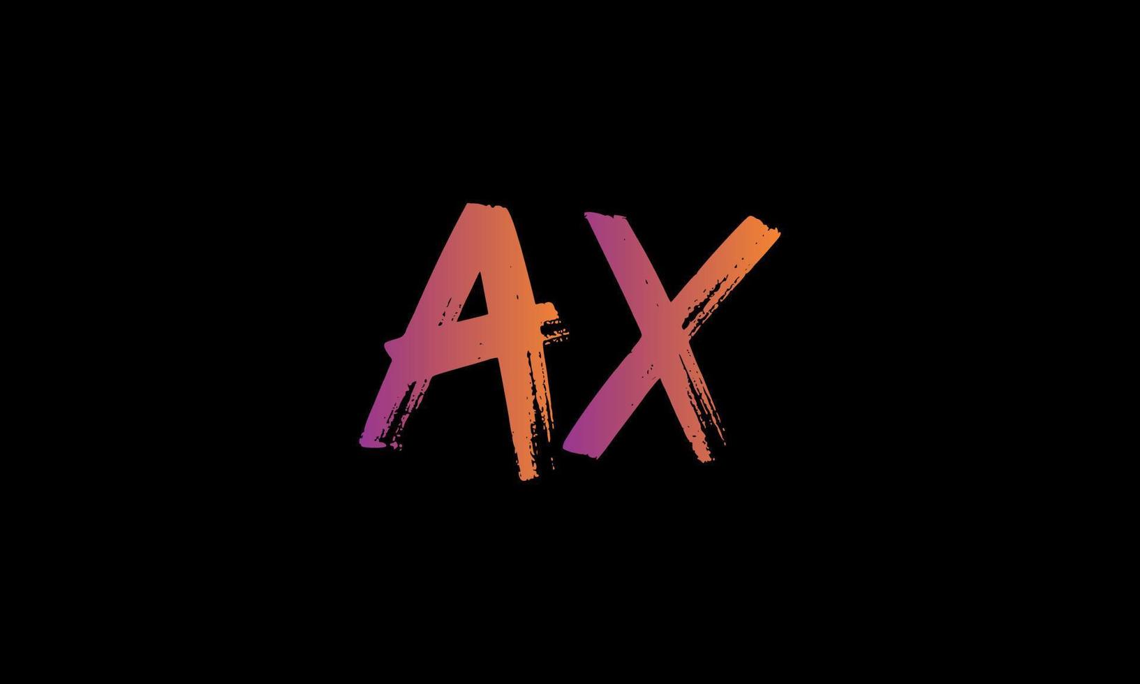 Initial Letter AX Logo. AX Brush Stock Letter Logo design Free vector template.