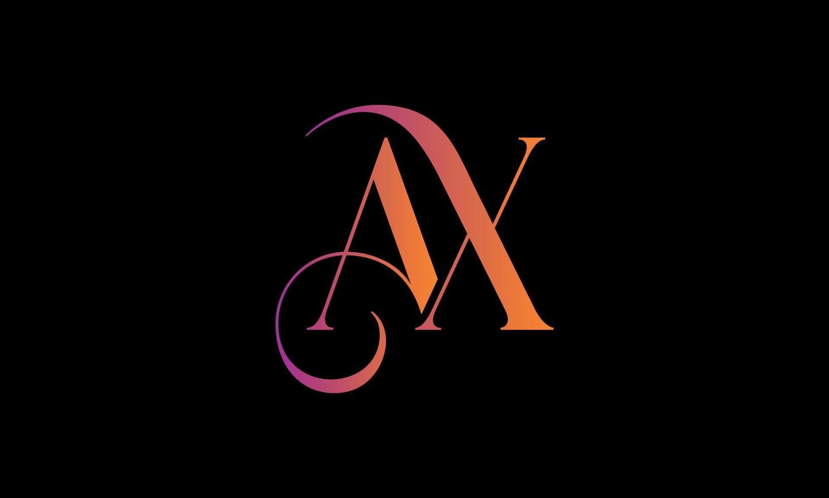 Initial Letter AX Logo. AX Stock Letter Logo Design Pro vector template.