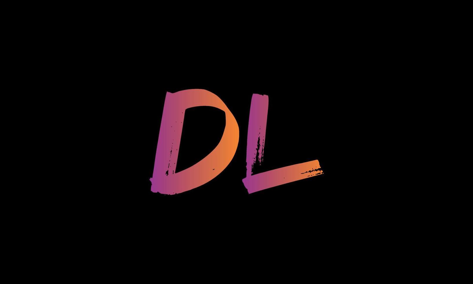logotipo de la letra inicial dl. Plantilla de vector libre de diseño de logotipo de carta stock de pincel dl.
