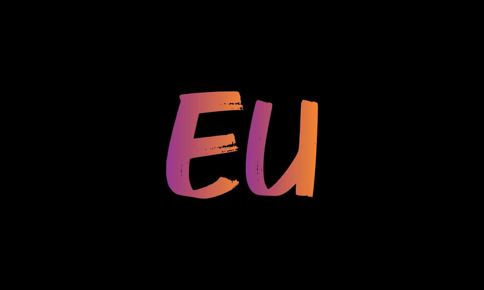 logotipo de la letra inicial de la UE. diseño de logotipo de carta de stock de pincel de ue vector