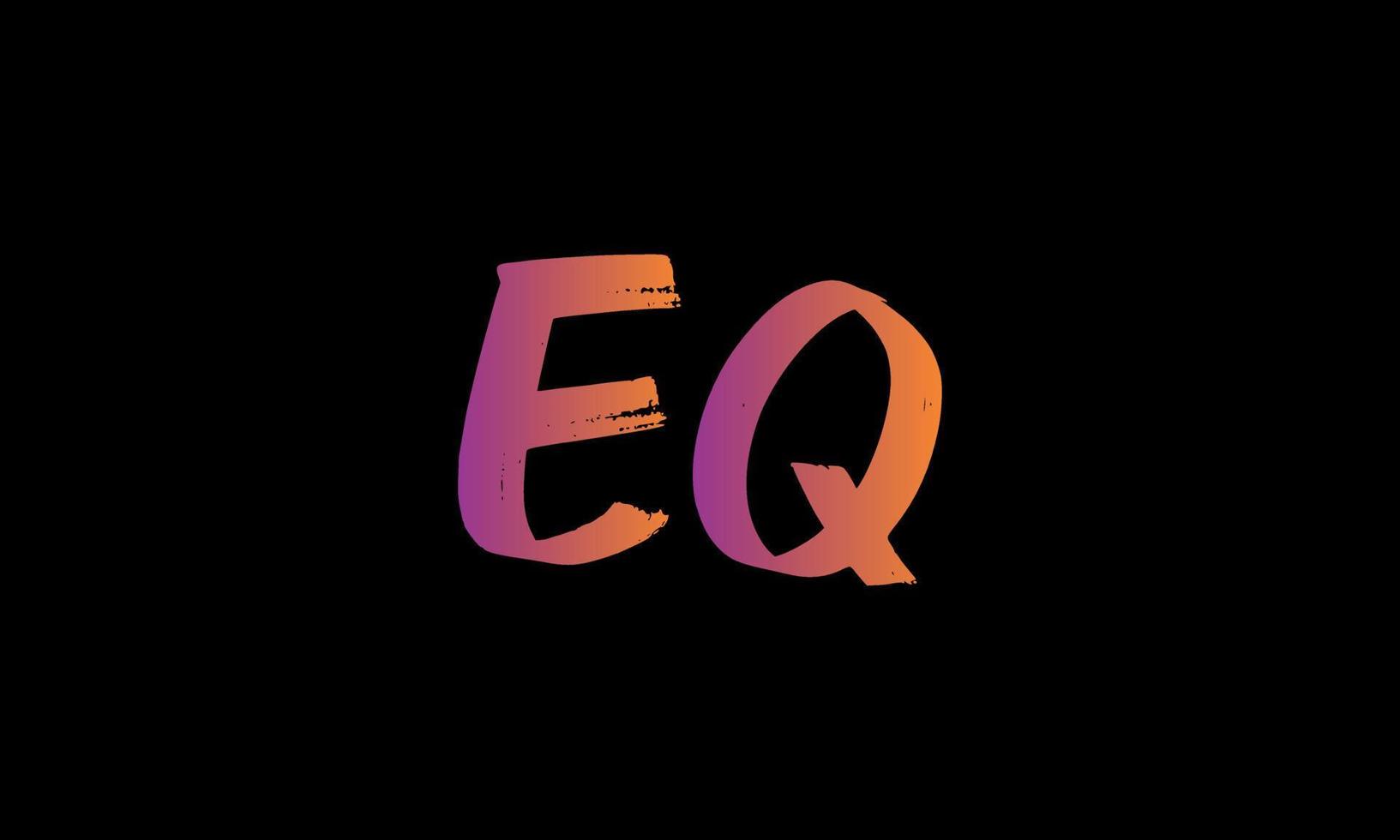 logotipo inicial de la letra eq. diseño de logotipo de carta de stock de pincel eq vector
