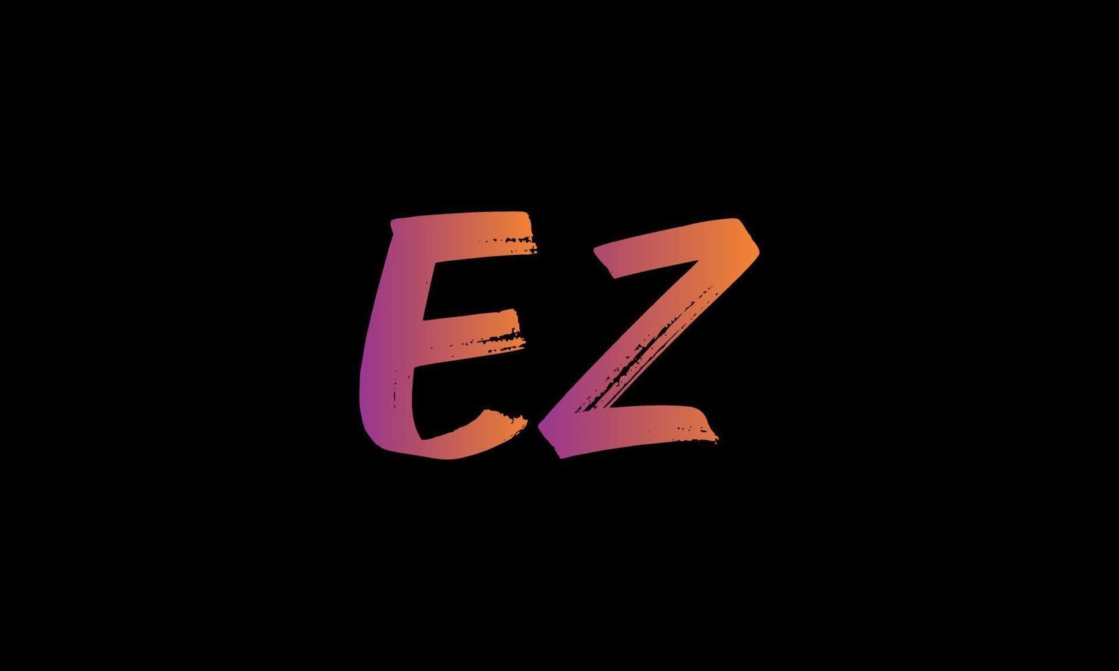 logotipo inicial de la letra ez. diseño de logotipo de carta de stock de pincel ez vector