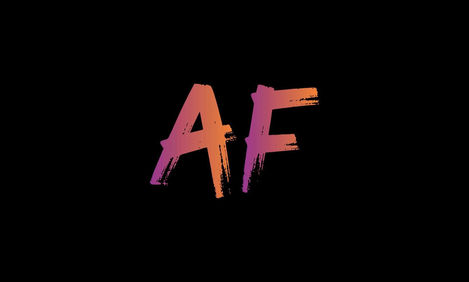 logotipo de la letra inicial af. Plantilla de vector libre de diseño de logotipo de carta de stock de pincel af.