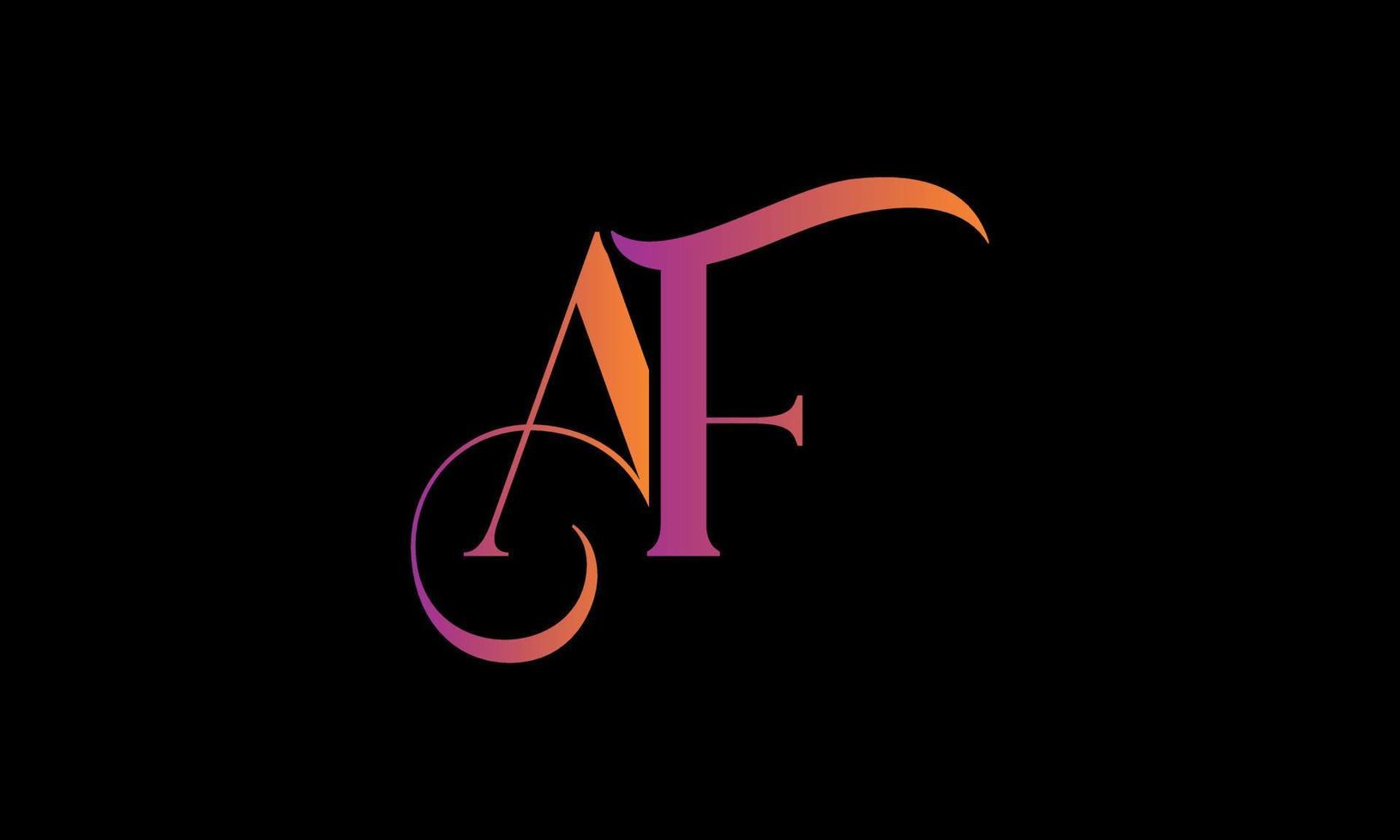 Initial Letter AF Logo. AF Stock Letter Logo Design Pro vector template.