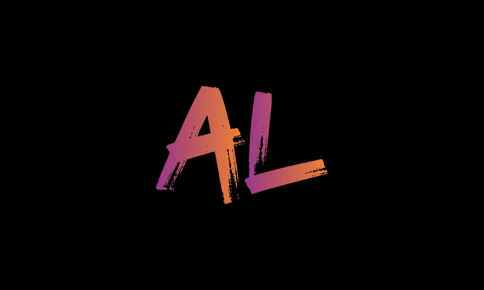 Initial Letter AL Logo. AL Brush Stock Letter Logo design Free vector template.